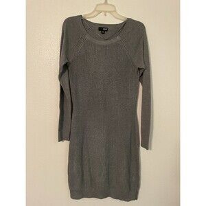 ANA Women's Heather Gray Long Sleeve Sweater Dress Size M